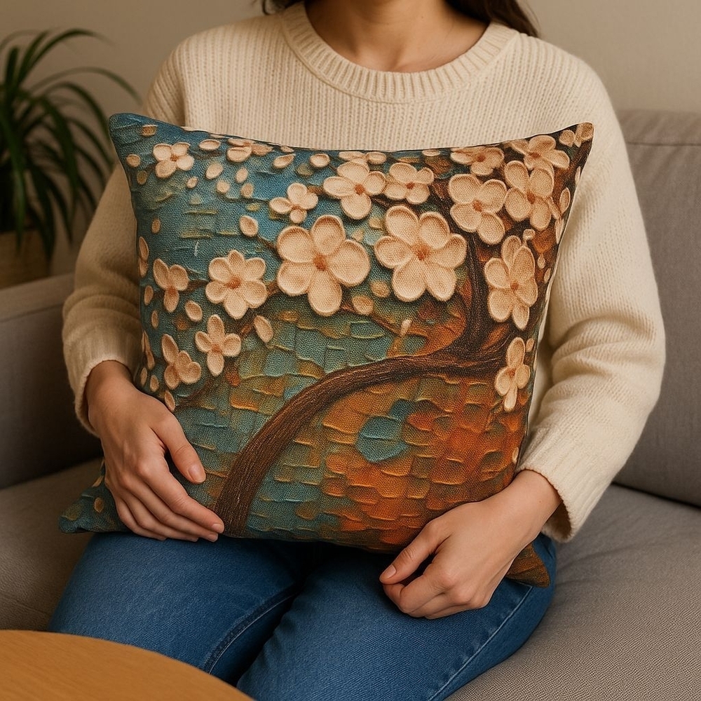 New 17" Floral Tree Pillow Case Cover